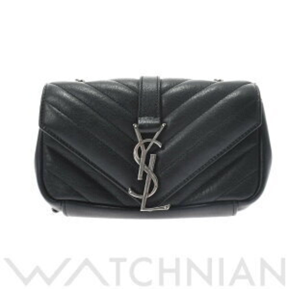 Saint Laurent Baby Chai Black Leather Shoulder Bag
